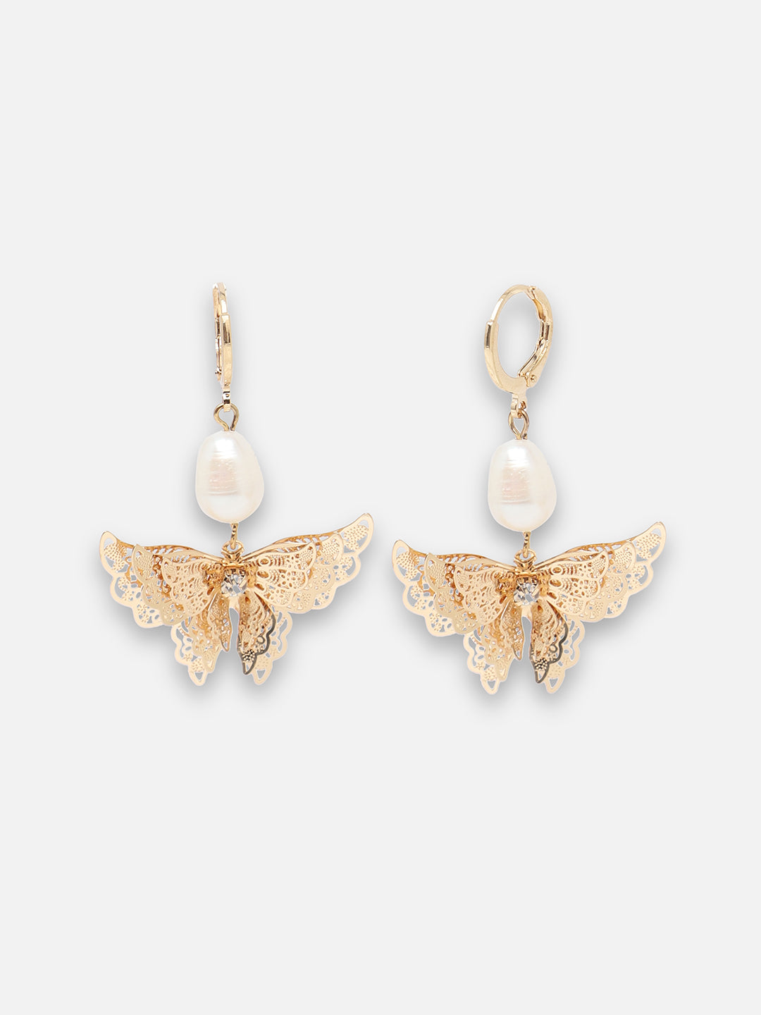 GOLD PLATED PARTY PEARLS DROP EARRING FOR WOMEN