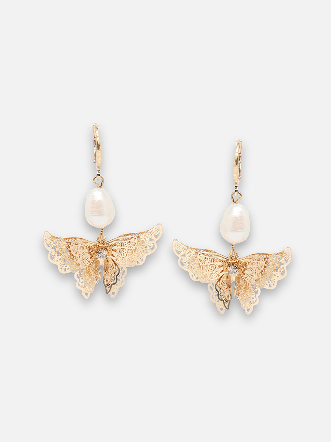 GOLD PLATED PARTY PEARLS DROP EARRING FOR WOMEN