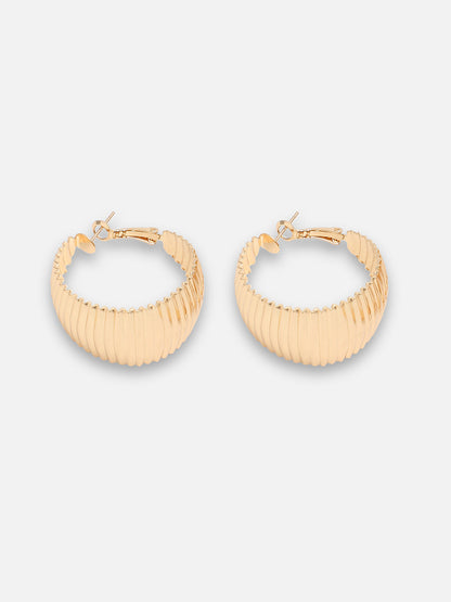 GOLD PLATED CASUAL DESIGNER HOOP EARRING FOR WOMEN