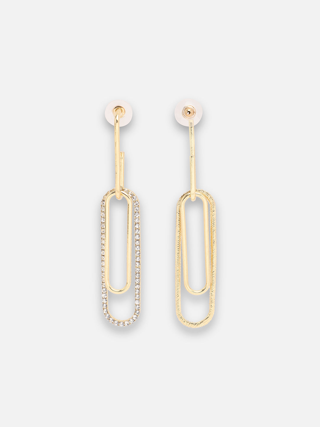 GOLD PLATED PARTY DESIGNER STONE DROP EARRING FOR WOMEN