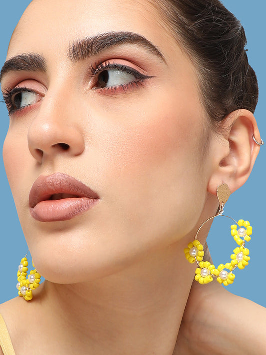 GOLD PLATED PARTY DESIGNER STONE DROP EARRING FOR WOMEN