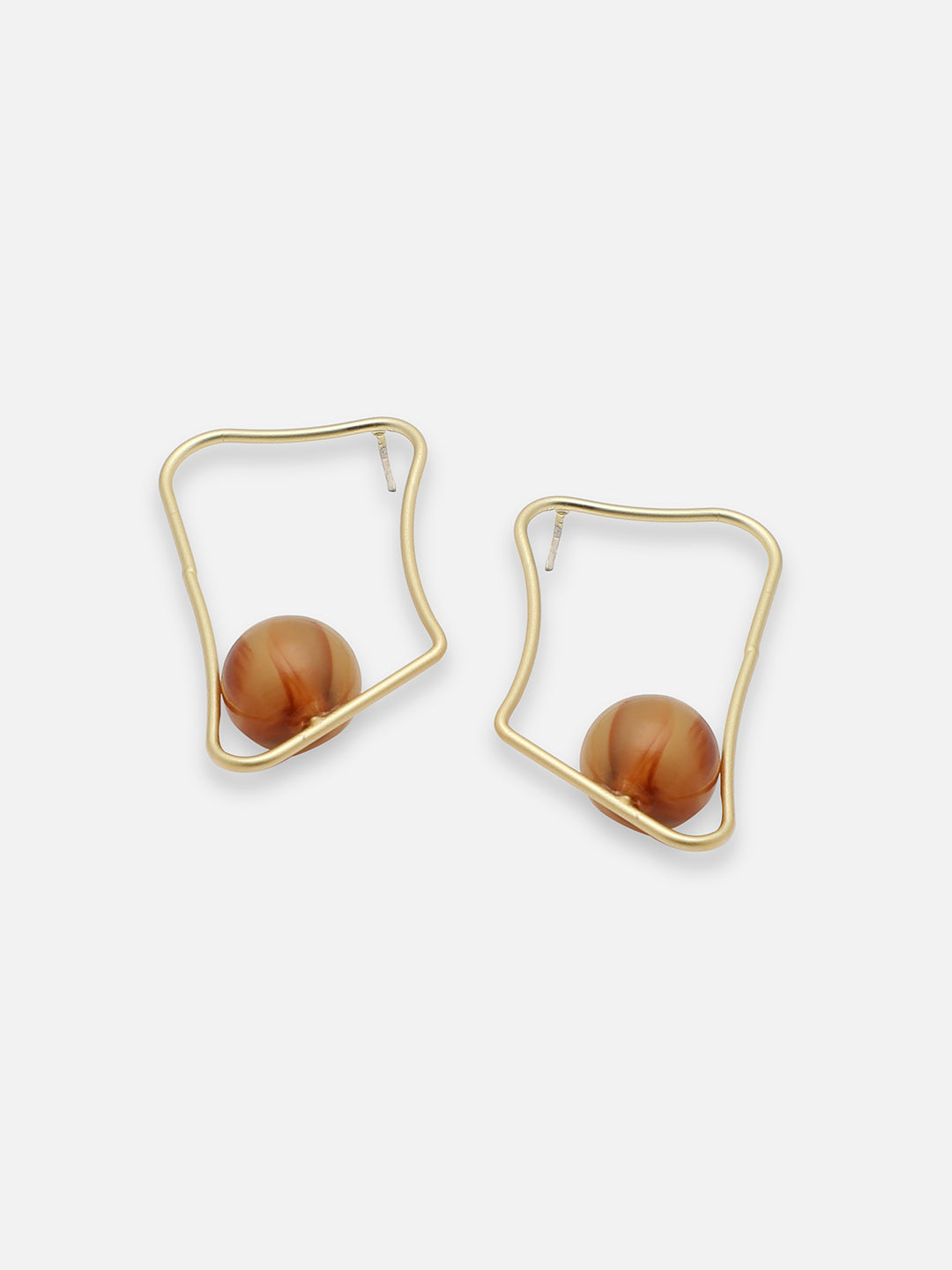 GOLD PLATED PARTY DESIGNER STONE DROP EARRING FOR WOMEN