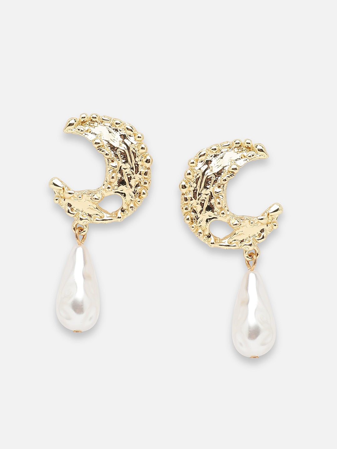 GOLD PLATED PARTY PEARLS DROP EARRING FOR WOMEN