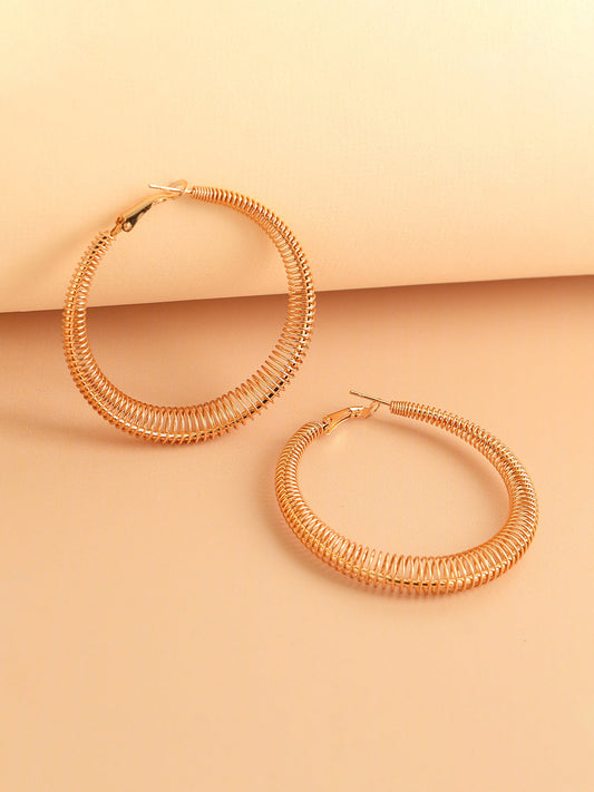GOLD PLATED PARTY DESIGNER HOOP EARRING FOR WOMEN