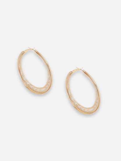 GOLD PLATED PARTY DESIGNER HOOP EARRING FOR WOMEN