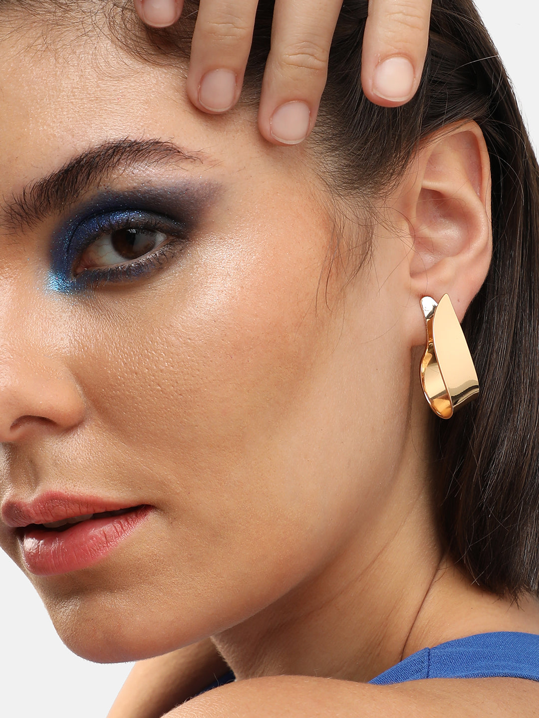 GOLD PLATED PARTY DESIGNER HOOP EARRING FOR WOMEN