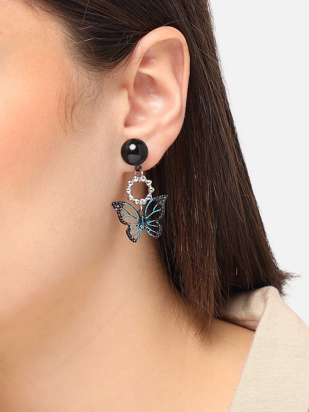 GOLD PLATED PARTY DESIGNER STONE DROP EARRING FOR WOMEN