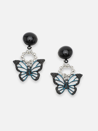 GOLD PLATED PARTY DESIGNER STONE DROP EARRING FOR WOMEN