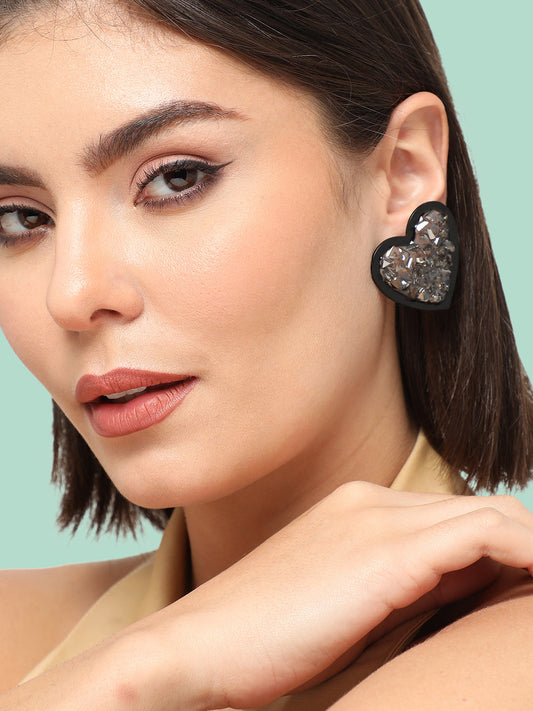 GOLD PLATED PARTY DESIGNER STONE STUD FOR WOMEN