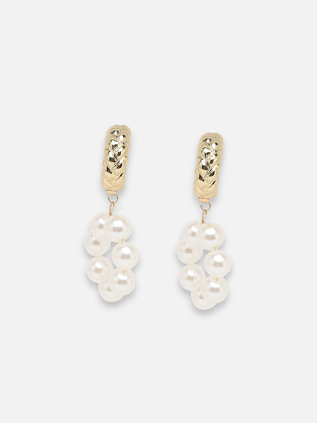 GOLD PLATED PARTY PEARLS DROP EARRING FOR WOMEN