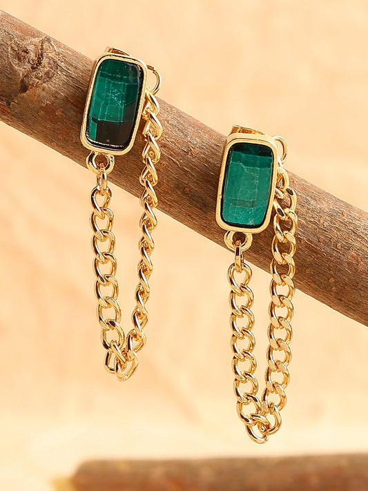 GOLD PLATED PARTY DESIGNER DROP EARRING FOR WOMEN