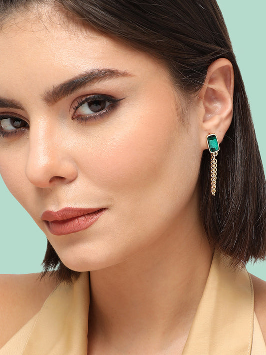 GOLD PLATED PARTY DESIGNER DROP EARRING FOR WOMEN