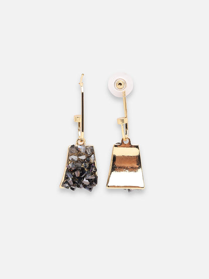 GOLD PLATED PARTY DESIGNER STONE DROP EARRING FOR WOMEN