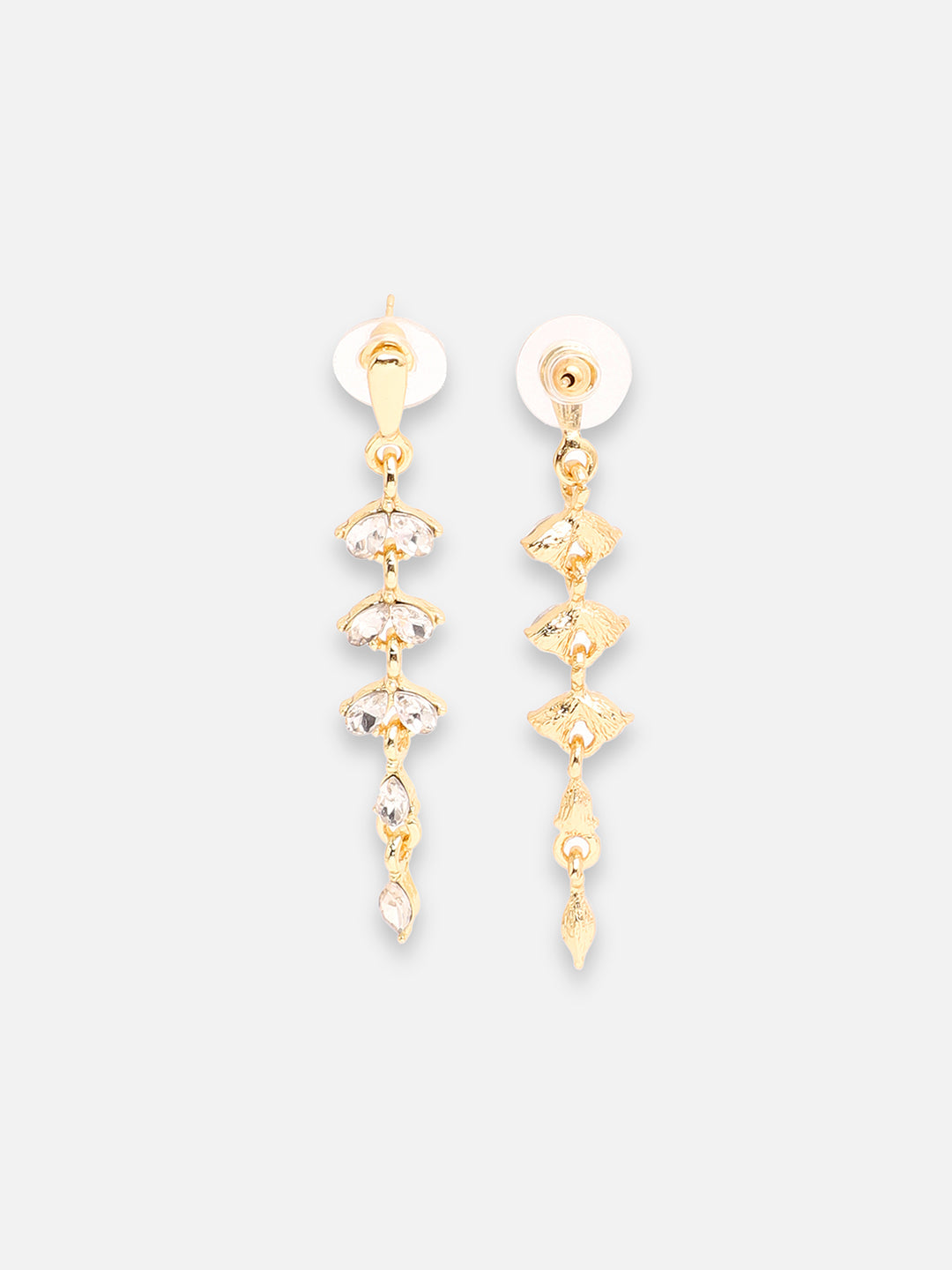 GOLD PLATED PARTY DESIGNER STONE DROP EARRING FOR WOMEN