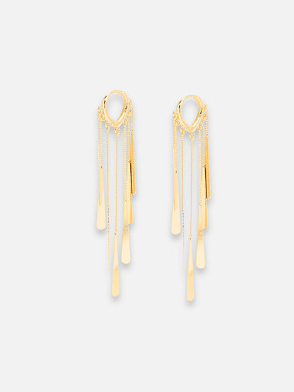 GOLD PLATED PARTY DESIGNER STONE DROP EARRING FOR WOMEN