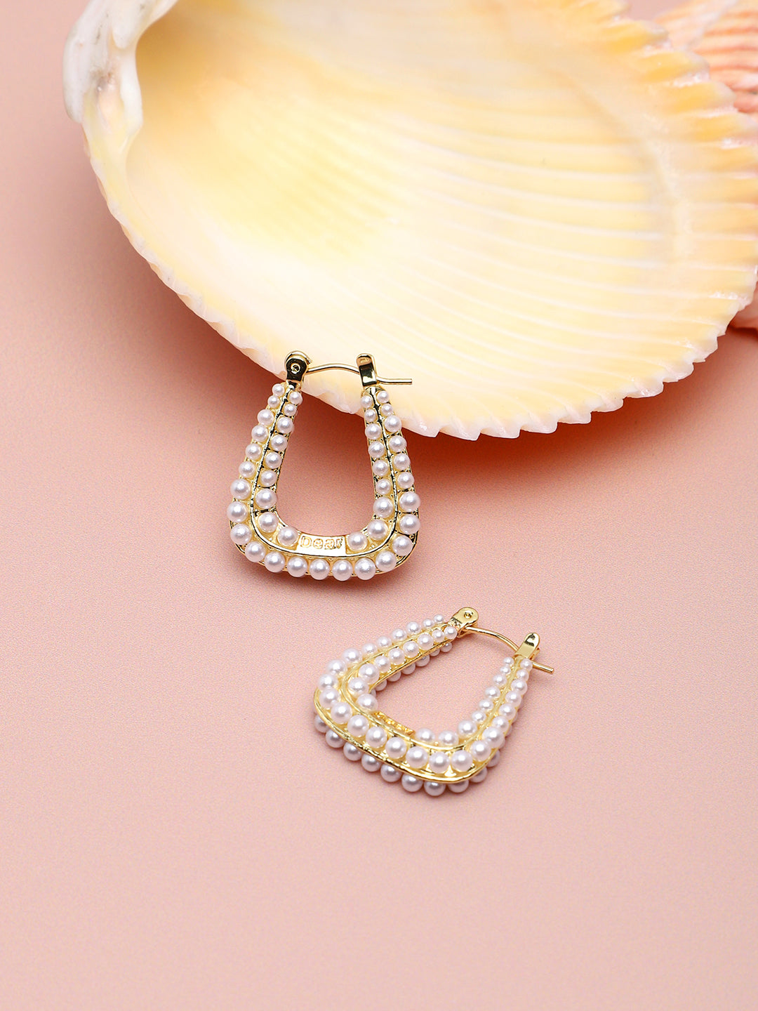 GOLD PLATED PARTY PEARLS DROP EARRING FOR WOMEN