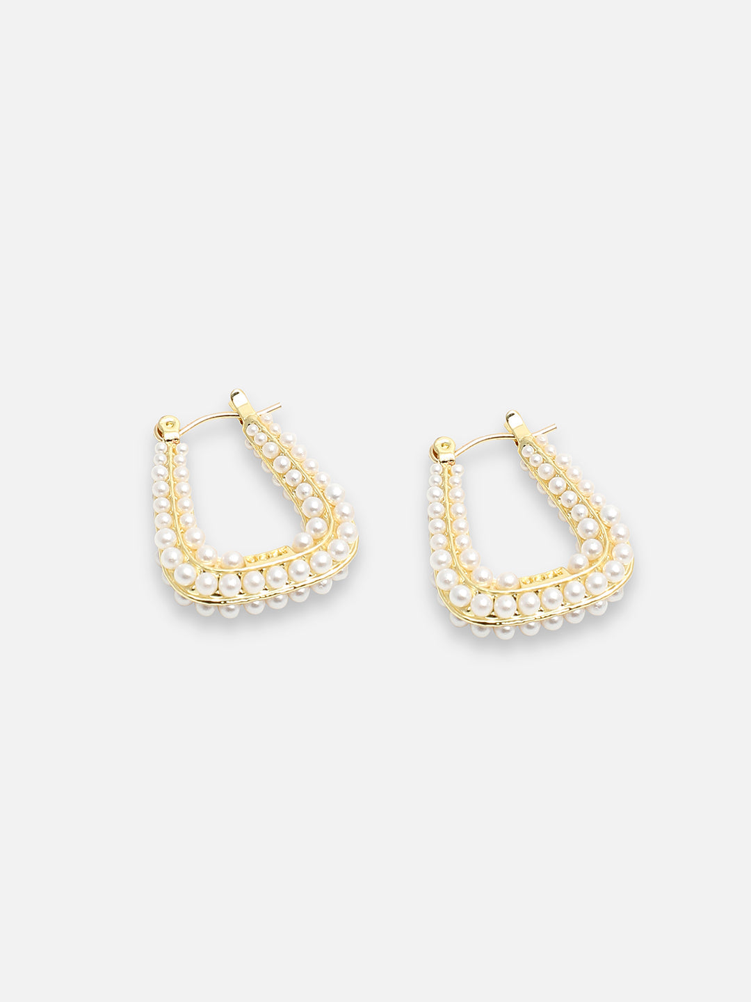 GOLD PLATED PARTY PEARLS DROP EARRING FOR WOMEN