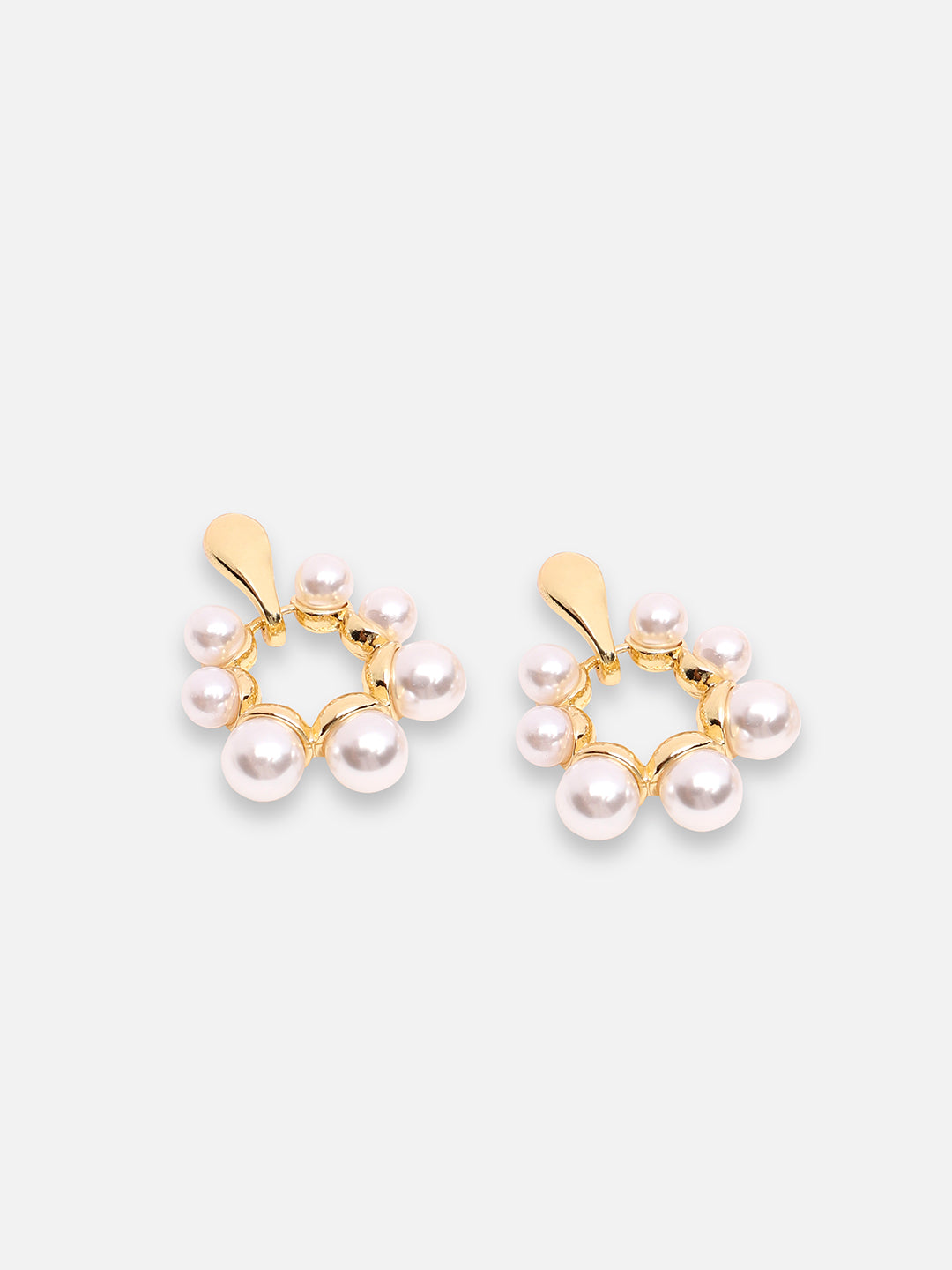 GOLD PLATED PARTY PEARLS DROP EARRING FOR WOMEN