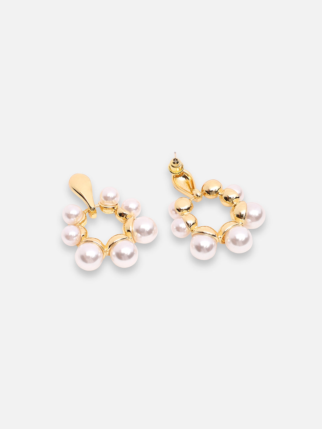 GOLD PLATED PARTY PEARLS DROP EARRING FOR WOMEN