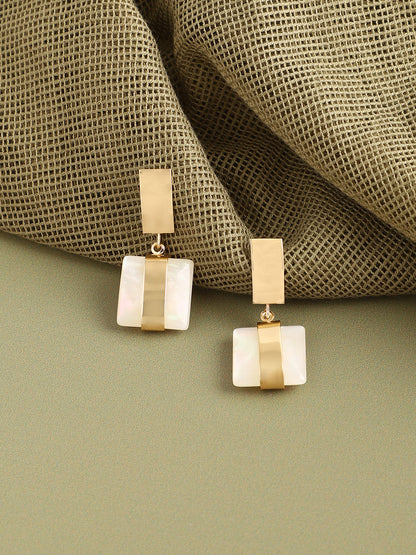 GOLD PLATED PARTY DESIGNER STONE DROP EARRING FOR WOMEN