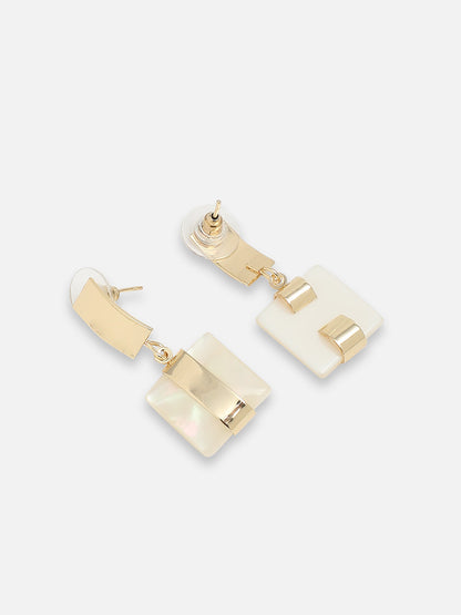 GOLD PLATED PARTY DESIGNER STONE DROP EARRING FOR WOMEN