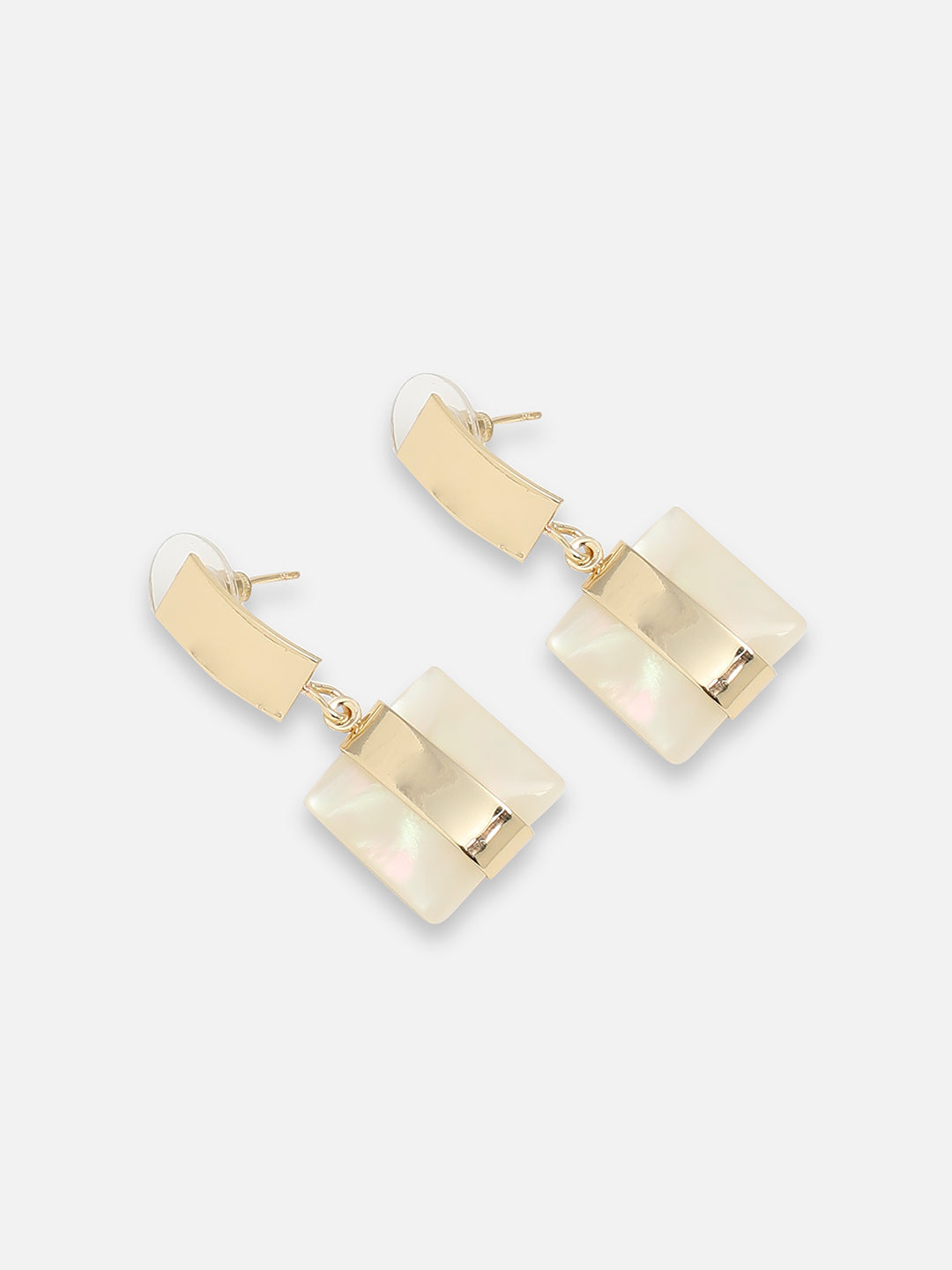 GOLD PLATED PARTY DESIGNER STONE DROP EARRING FOR WOMEN
