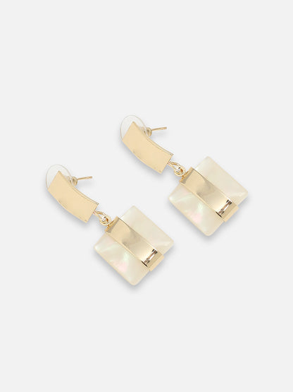 GOLD PLATED PARTY DESIGNER STONE DROP EARRING FOR WOMEN