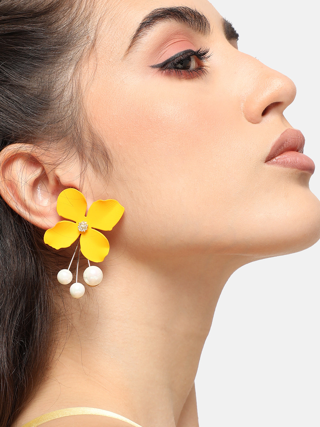 GOLD PLATED PARTY PEARLS DROP EARRING FOR WOMEN