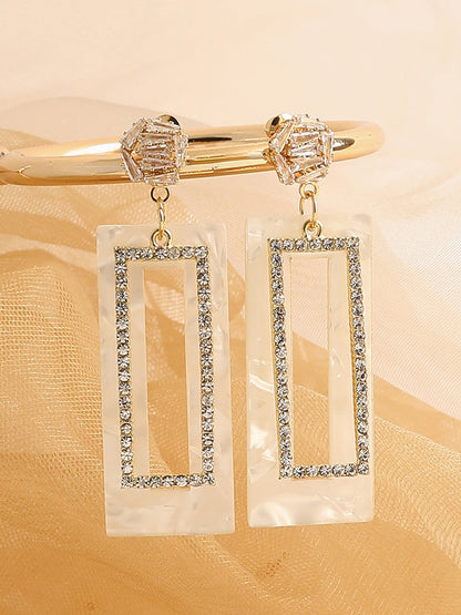 GOLD PLATED PARTY DESIGNER STONE DROP EARRING FOR WOMEN