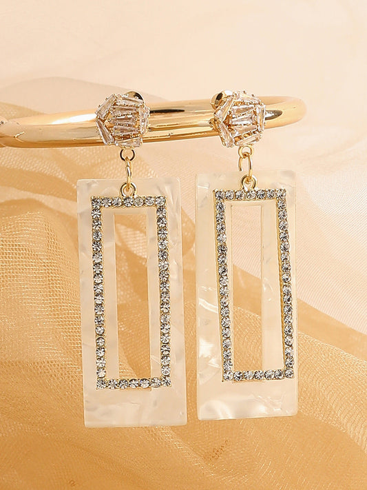 GOLD PLATED PARTY DESIGNER STONE DROP EARRING FOR WOMEN