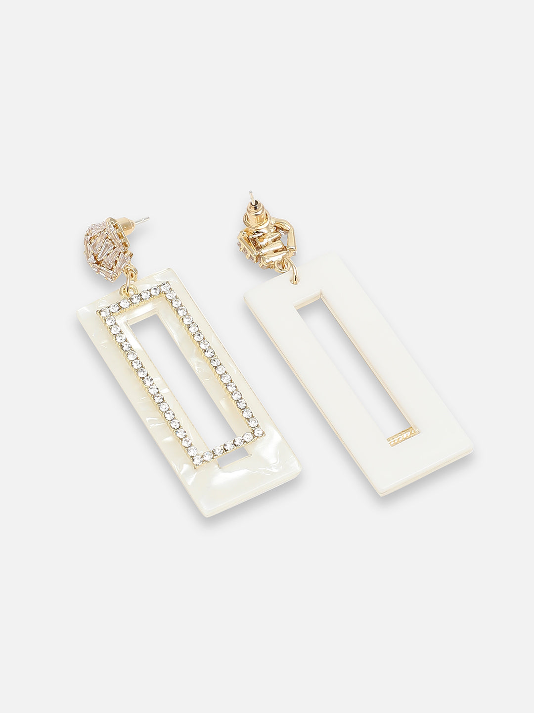 GOLD PLATED PARTY DESIGNER STONE DROP EARRING FOR WOMEN