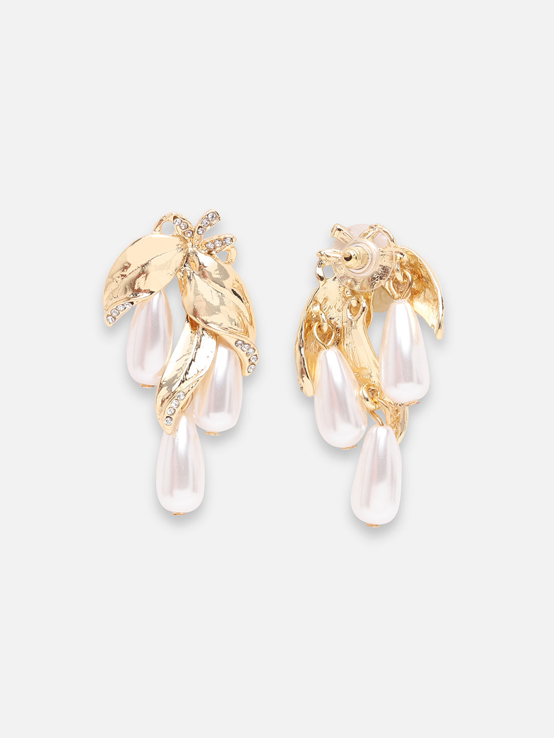 GOLD PLATED PARTY PEARLS DROP EARRING FOR WOMEN