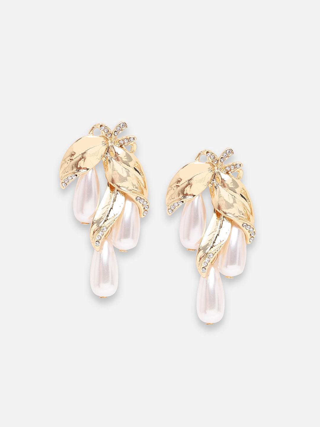GOLD PLATED PARTY PEARLS DROP EARRING FOR WOMEN