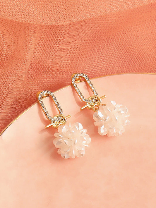GOLD PLATED PARTY PEARLS DROP EARRING FOR WOMEN