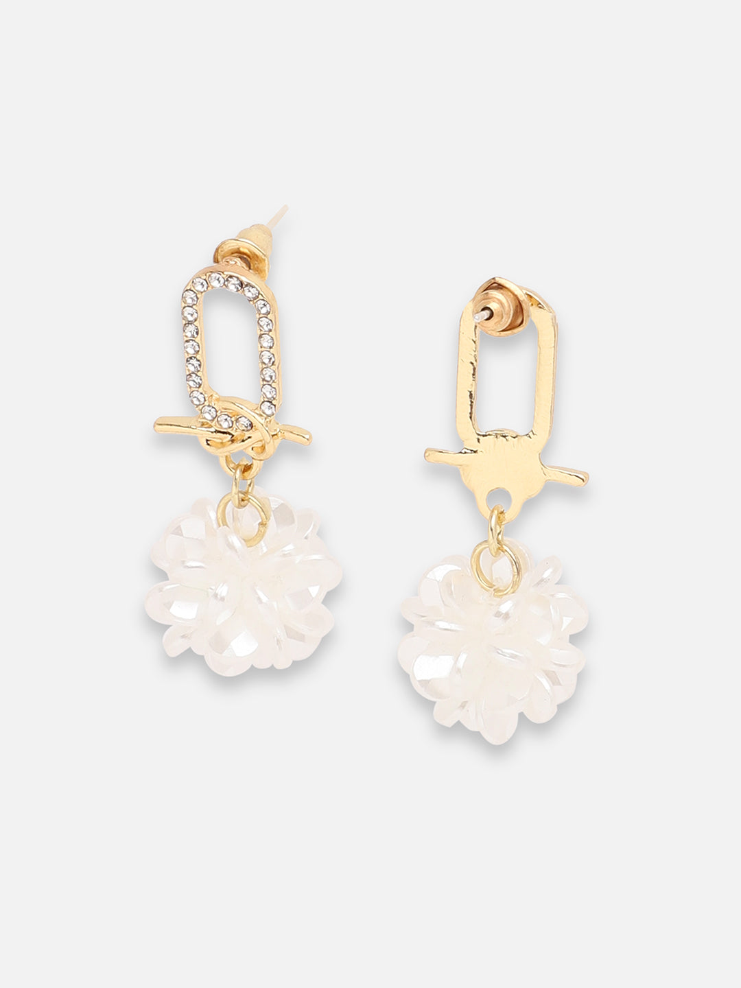 GOLD PLATED PARTY PEARLS DROP EARRING FOR WOMEN