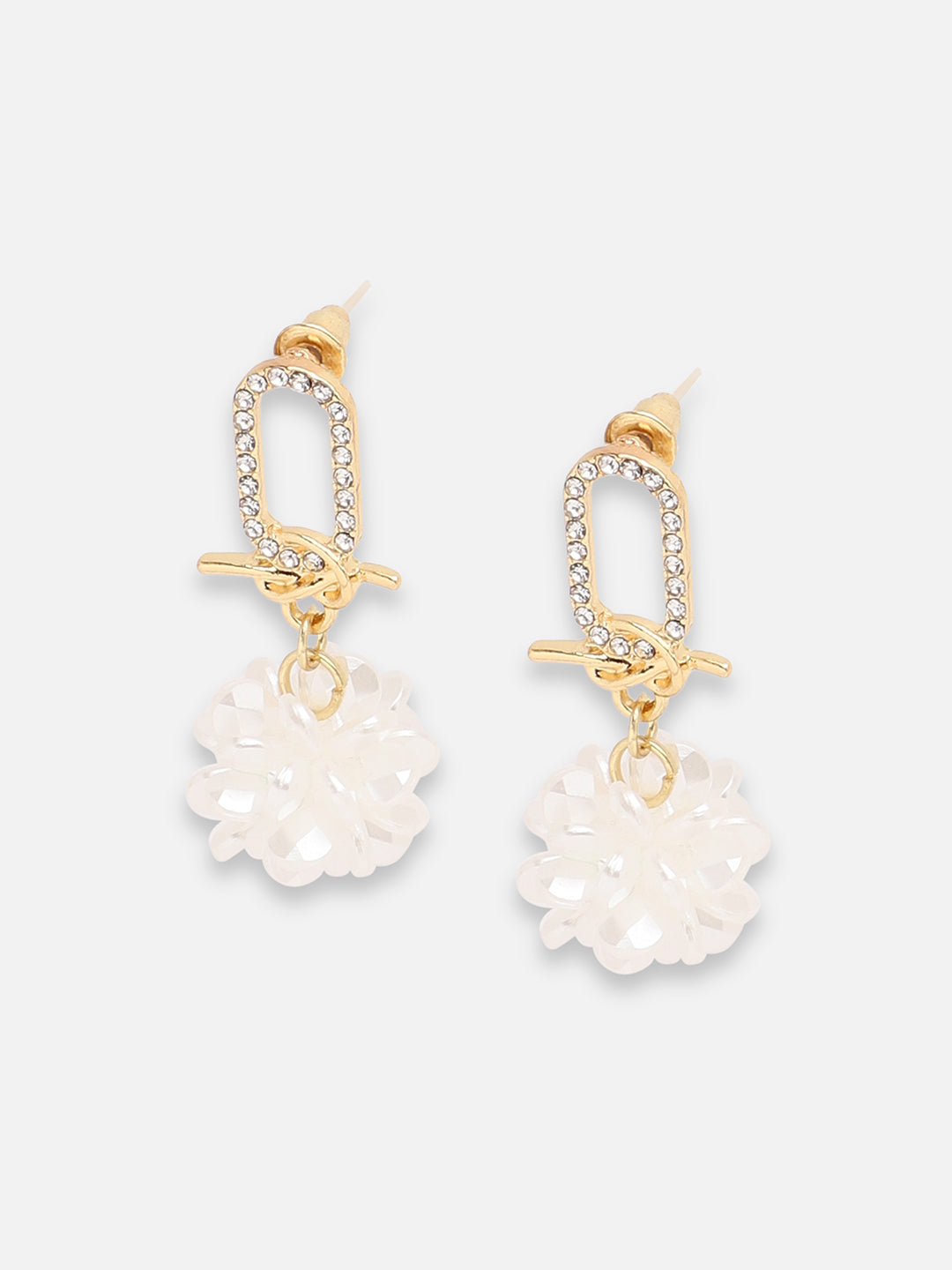 GOLD PLATED PARTY PEARLS DROP EARRING FOR WOMEN