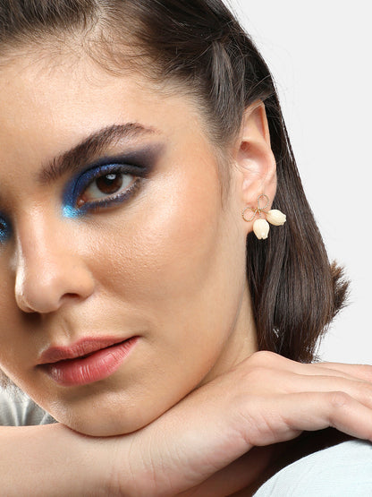 GOLD PLATED PARTY PEARLS DROP EARRING FOR WOMEN