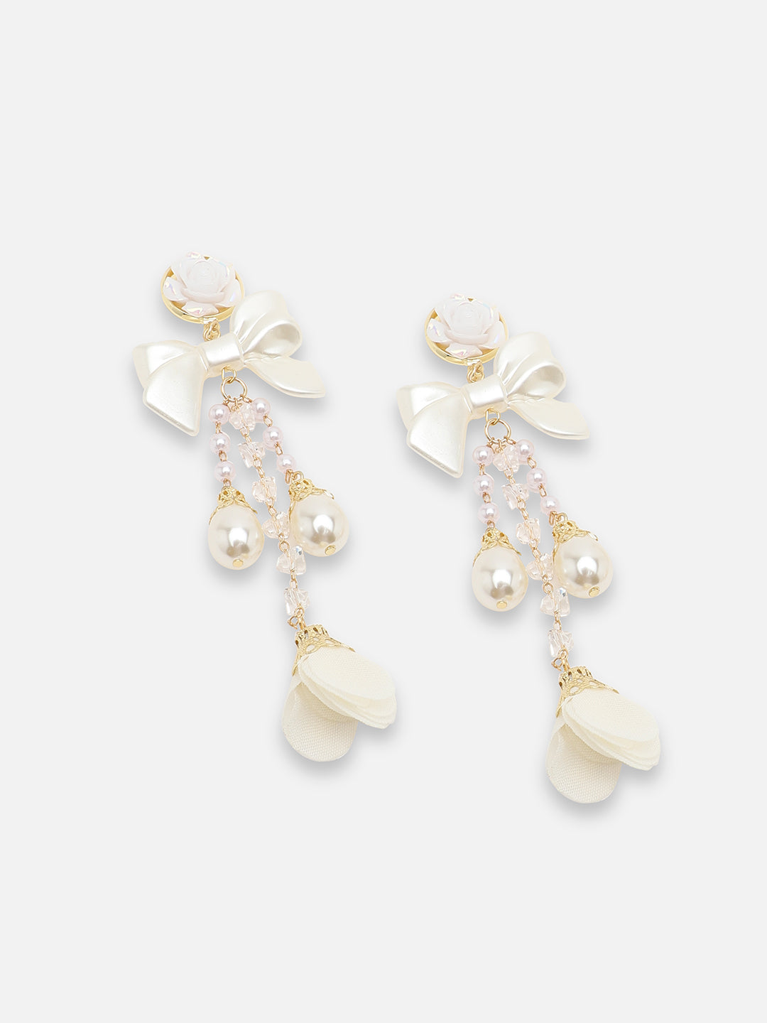 GOLD PLATED PARTY PEARLS DROP EARRING FOR WOMEN