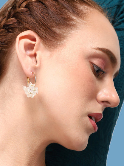 GOLD PLATED PARTY DESIGNER STONE DROP EARRING FOR WOMEN