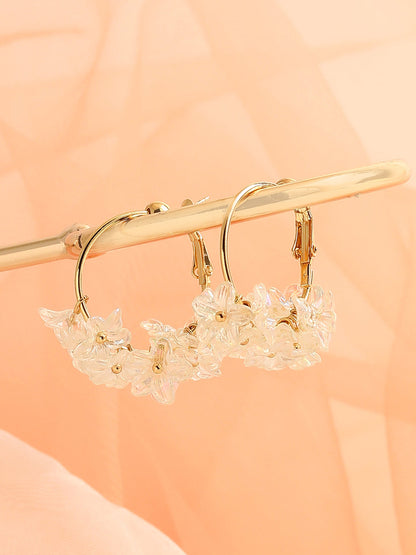 GOLD PLATED PARTY DESIGNER STONE DROP EARRING FOR WOMEN