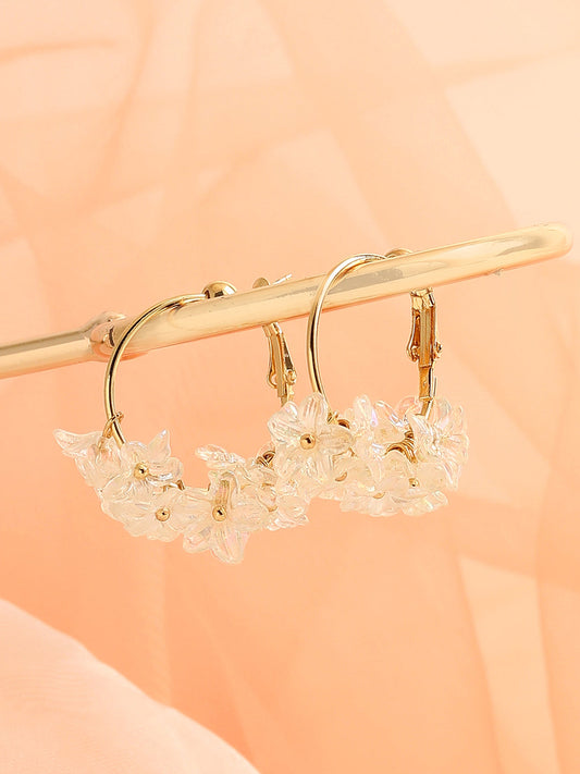 GOLD PLATED PARTY DESIGNER STONE DROP EARRING FOR WOMEN