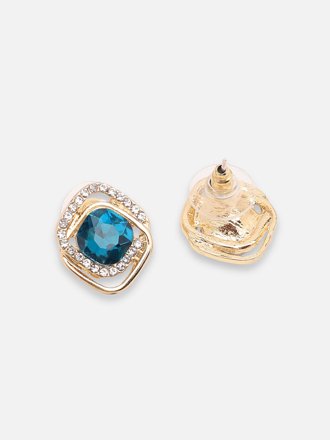 GOLD PLATED PARTY DESIGNER STONE DROP EARRING FOR WOMEN