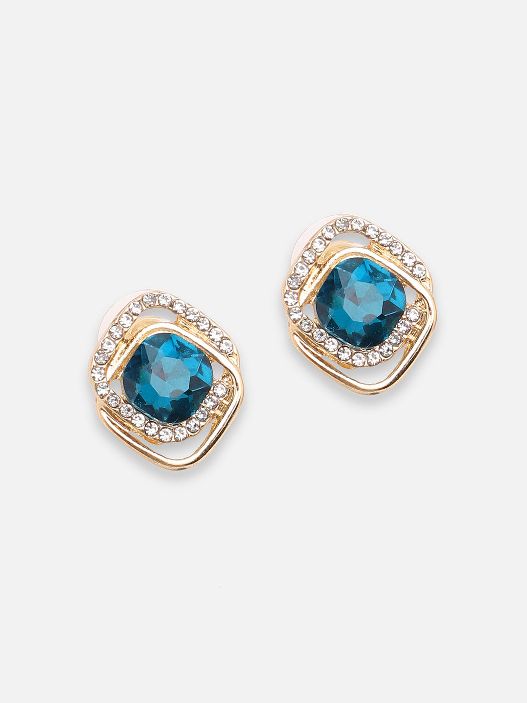 GOLD PLATED PARTY DESIGNER STONE DROP EARRING FOR WOMEN