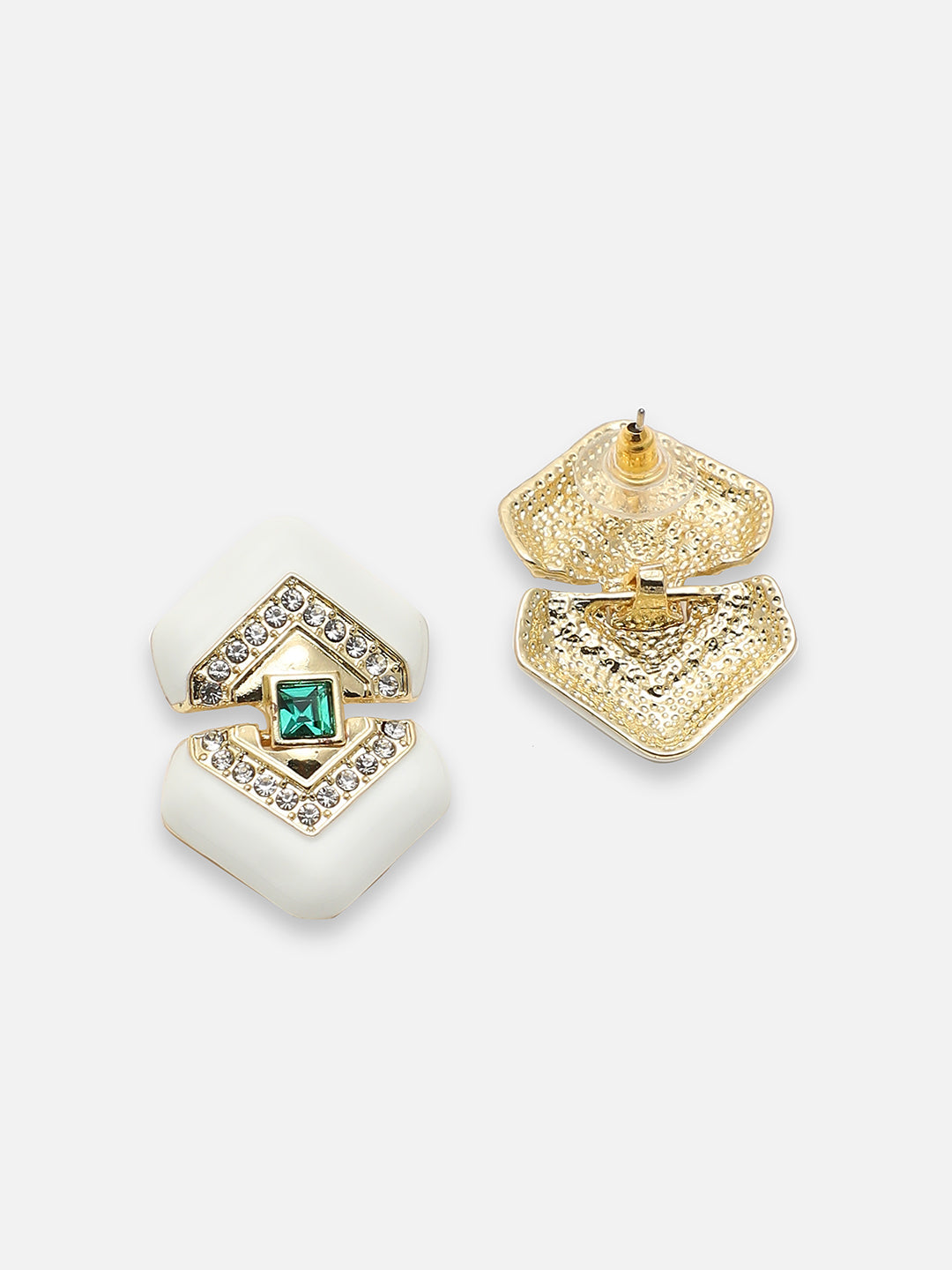 GOLD PLATED PARTY DESIGNER STONE DROP EARRING FOR WOMEN