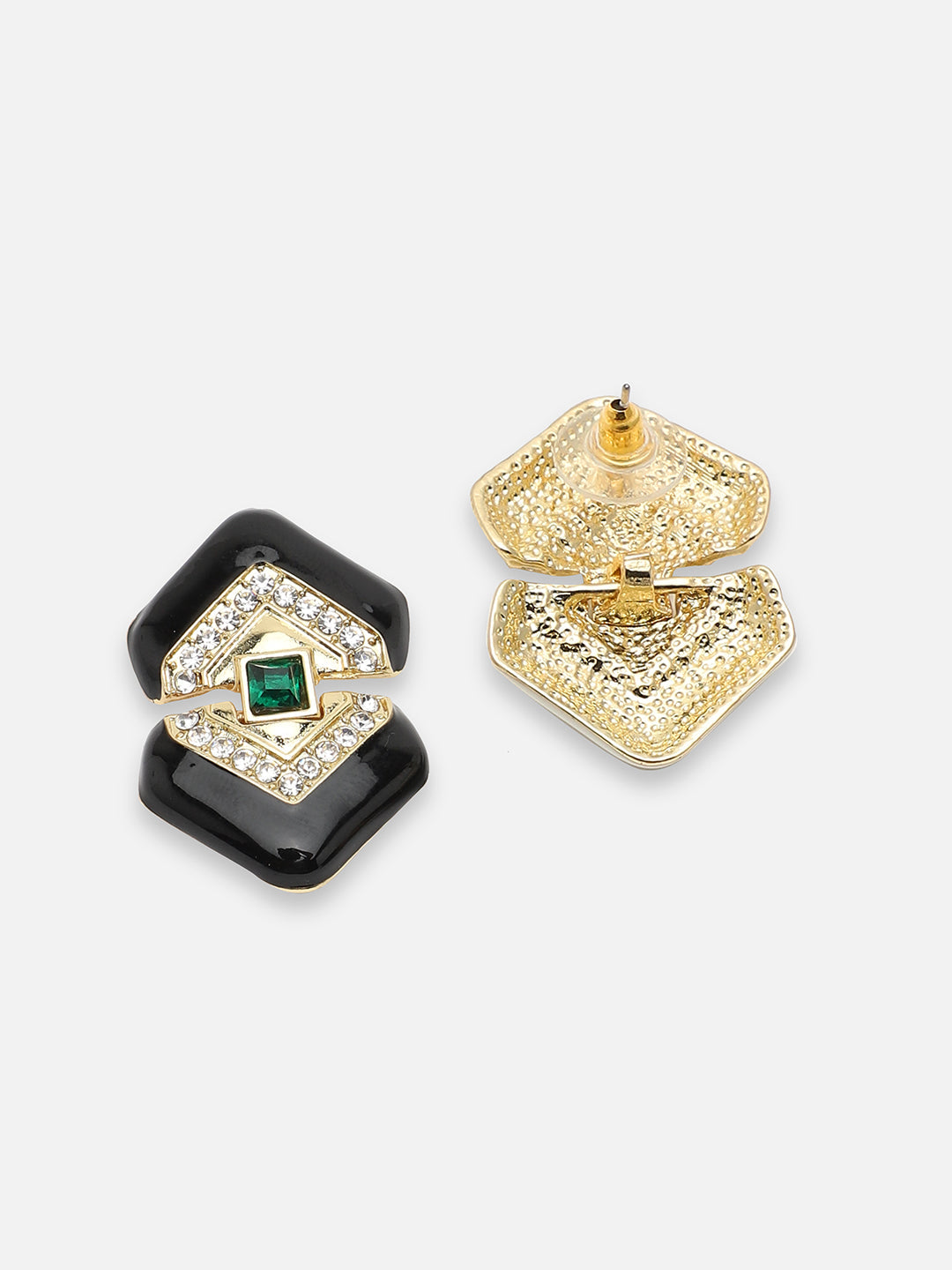 GOLD PLATED PARTY DESIGNER STONE DROP EARRING FOR WOMEN
