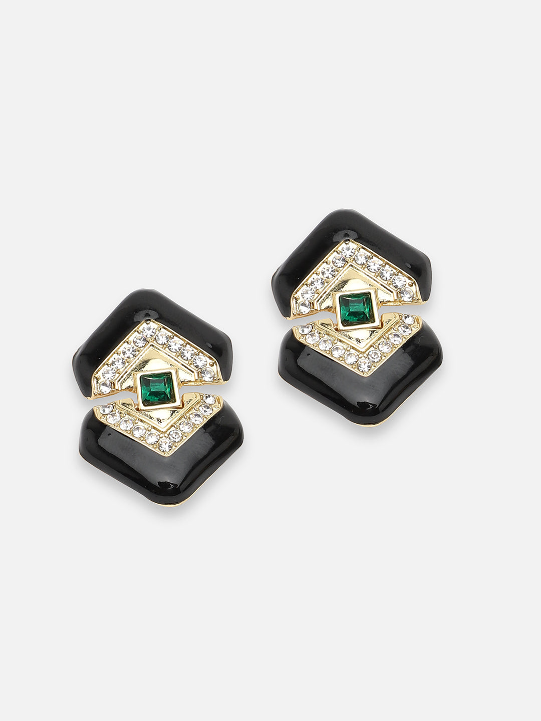 GOLD PLATED PARTY DESIGNER STONE DROP EARRING FOR WOMEN