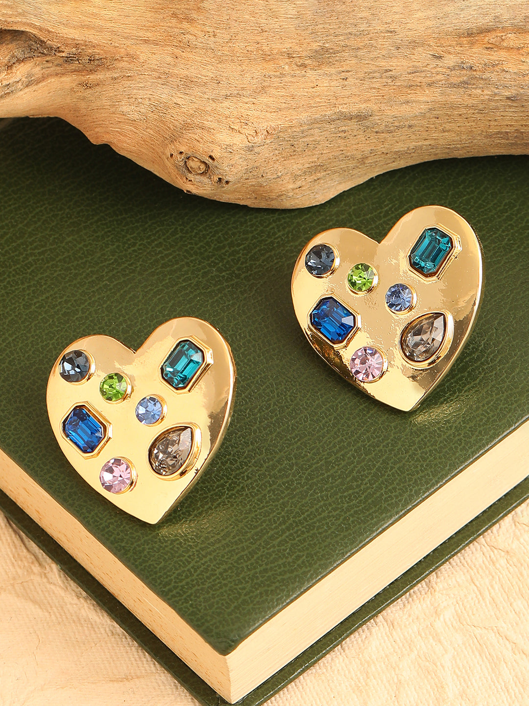 GOLD PLATED PARTY DESIGNER STONE DROP EARRING FOR WOMEN