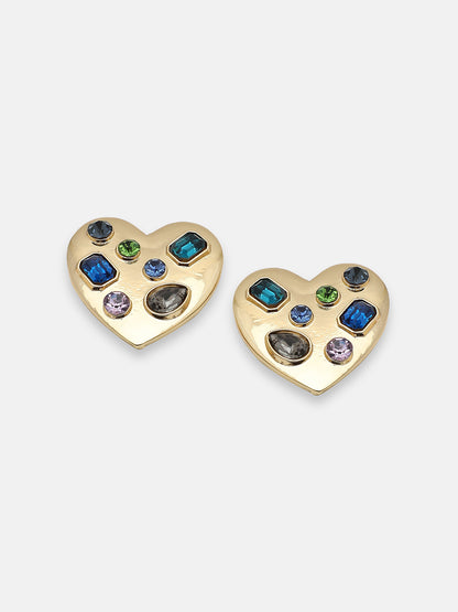GOLD PLATED PARTY DESIGNER STONE DROP EARRING FOR WOMEN