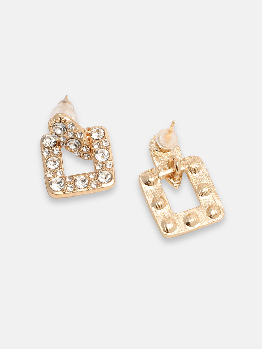 GOLD PLATED PARTY DESIGNER STONE DROP EARRING FOR WOMEN