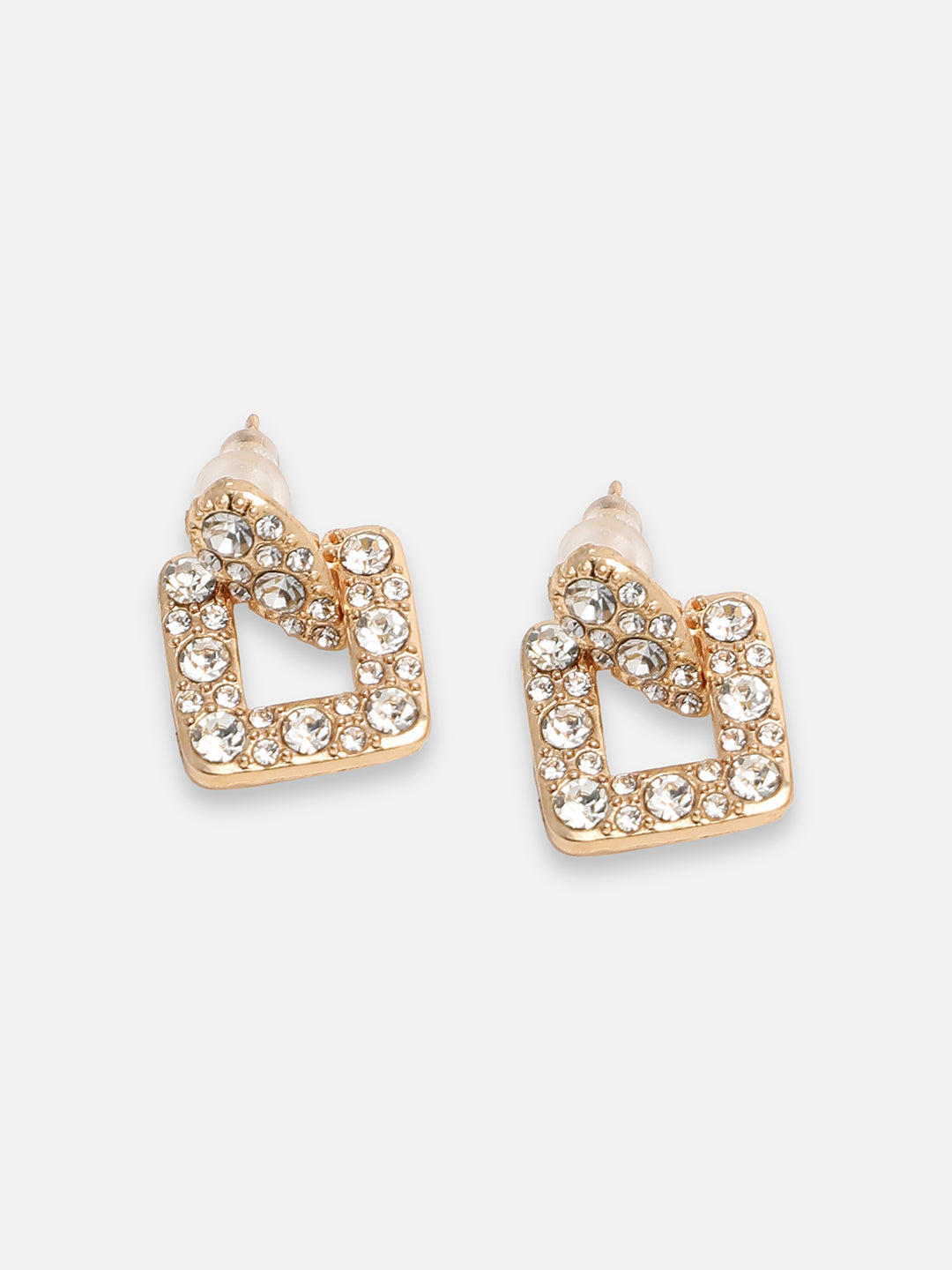 GOLD PLATED PARTY DESIGNER STONE DROP EARRING FOR WOMEN